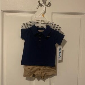 NWT Carter's Navy and Khaki Outfit Set